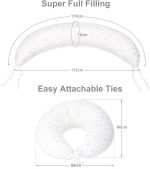PinkFroggie 46" Long Pregnancy Pillow for Side Sleeping,Full Body Maternity Pillow with Removable Cover,Baby Comfort with Back Support,Versatile Surgery Recovery Support Cushion - Image 2